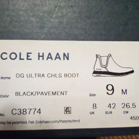 BRAND NEW Cole Haan OG Ultra Cheslea Boots C38774 - Size 9 - Picture 5 of 5